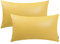 Brawarm Kissenbezüge aus Kunstleder, Lederbezüge für Lendenkissen, einfarbig, für Couch, Bett, Sofa, Garten, Zuhause, dekorativ, Gelb, 30,5 x 50,8 cm, 2 Stück