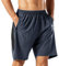 HMIYA Herren Sport Shorts Schnell Trocknend Kurze Hose mit Reißverschlusstasch (Grau,M)
