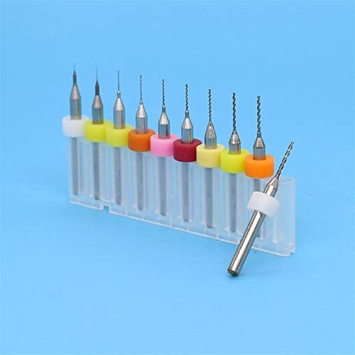 FMN-TOOLS, Wolframcarbid-Mikro-Bohrer, 0,1–1,0 mm, 10 Stück CNC-Oberfräser, Holz-Metallbohrer-Set, 0.3 1.2mm 10pcs, 3.175mm