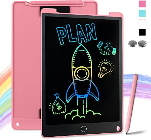 Richgv LCD Schreibtafel Kinder,LCD Schreibtafel 12 Zoll,Magnetische Zauber Schreibtafel Kinderspielzeug,Maltafel Zaubertafel Schreibtafel Elektronisch,Maltafel Kinder ab 2 3 4 Jahre Mädchen Geschenke