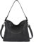 CLUCI Handtaschen für Frauen Leder Designer Hobo Tote Vintage Geldbörsen Damen Crossbody Schultertasche, schwarz, Large,