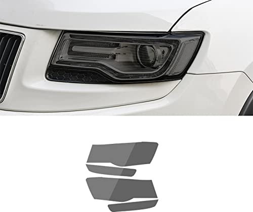 2 Stück Autoscheinwerfer Schutzfolie Scheinwerfer transparent schwarz TPU Aufkleber, für Jeep Grand Cherokee WK2 2014 2020