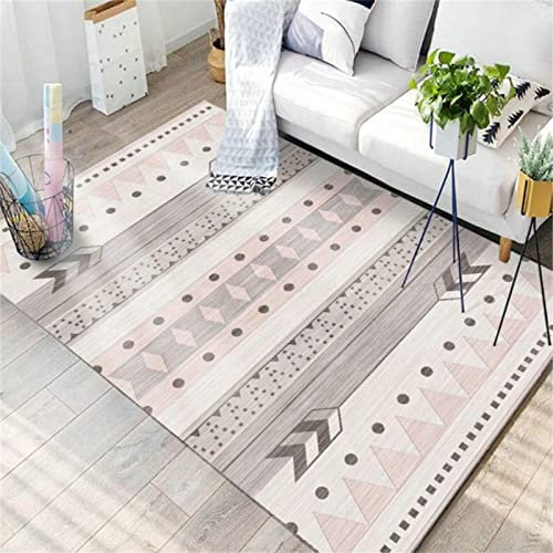 AU-OZNER Deco de Chambre Tapis Rose pâle, Anti-Fatigue de Haute qualité Anti-Statique bébé Reptile Tapis Tapis de Chambre, Rose pâle, 80x160cm