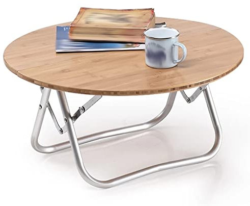 Klapptisch Campingtisch Holz Runder Touristischer Klapptisch Tragbarer Picknick-Grill im Freien Einfacher Kleiner Campingtisch