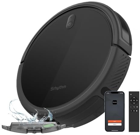 Srhythm R1 Roboterstaubsauger, ultradünn, 2000Pa Starke Saugkraft mit 2 Bürsten, 5 Reinigungsmodi, 2.4GHz WiFi, APP-Steuerung, ideal zum Reinigen von Tierhaaren und Staub