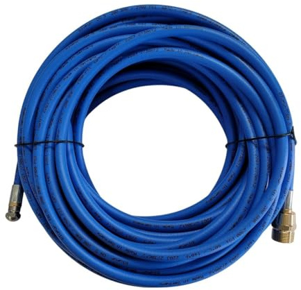 REINHOLD Tuyau de nettoyage de canalisations bleu compatible avec nettoyeur haute pression Kränzle de différentes longueurs M22 x 1,5 AG avec 4 buses RR, 3 à l'arrière et 1 avant, pression maximale