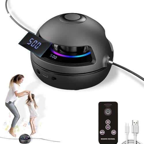 Elektronische Springseil, Smart Jump Rope Machine mit Fernbedienung, Bluetooth Springseilmaschine, Einstellbares Multiplayer-Springseil mit LED-Anzeigezähler, 1-10 Geschwindigkeitsstufe (Grau)