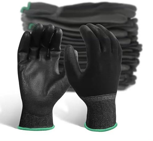Gedikum 5 Paar Arbeitshandschuhe, Gartenhandschuhe, Montagehandschuhe, Grau, optimaler Halt und Komfort (9)