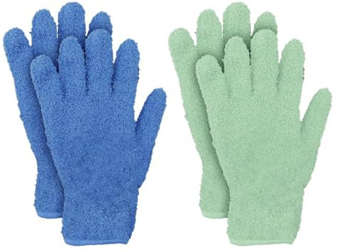 Tabanzhe 2 Pairs of Winter Microfiber Dusting Gloves - Versatile Reusable Washable Household Cleaning Gloves for Effortless Dusting and Cleaning Tasks,Duster Cleaner Tool for Men Women