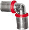 Coude Suinga pour tube multicouche de 16 mm, utilisation avec une machine à sertir, gris.