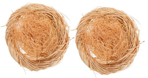 FONDOTIN 2 Pièces Nid d'oeuf de Simulation décor de Cage à Oiseaux décoration de nid d'oiseau Ornement nids d'oiseaux Faits à la Main décor d'accessoires de nids d'oiseaux Coquille d'oeuf