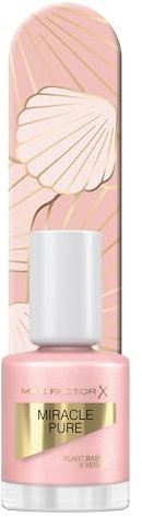 Max Factor Miracle Pure Nagellack mit intensiver Farbe und einem Hochglanz-Finish, Farbe 202 Natural Pearl, in einem rosé Farbton mit gratis Nagelfeile