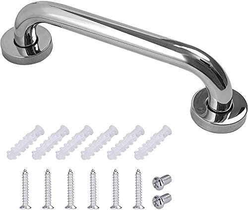 Barre d'appui en Acier INOX,Poignée de Baignoire de Salle de Bain 25cm Robuste en Poignée de Sécurité de Douche pour WC, Salle de Bain, Cuisine, Stairway, Livré avec vis de Fixation