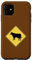 iPhone 11 Cow Crossing Road Sign Case