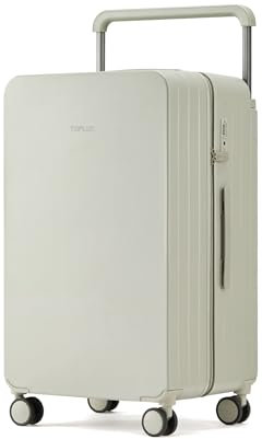 TUPLUS Koffer Trolleys Leicht PC Reisekoffer mit 4 Rollen Hartschalenkoffer ABS Rahmen Rollkoffer Reißverschluss,Impression Classic Plus,76.5cm-97L,GRÜN