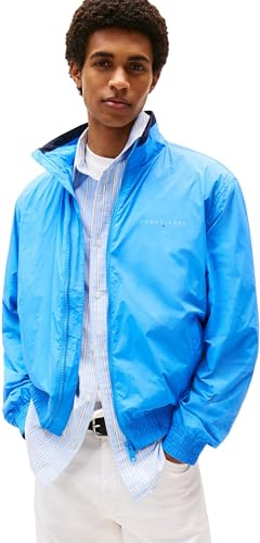 Tommy Jeans Men’s Essential Stand Collar Windbreaker, Blue (Copenhagen Blue), XS