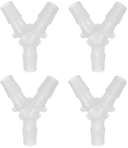 PATIKIL Lot de 4 raccords cannelés en plastique de 1,27 cm en forme de Y à 3 voies égales pour tuyau de tuyau de gaz, liquide, air