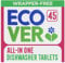 Ecover All-In-One Dishwasher Tablets, Contains Salt & Rinse Aid, Power Cleaning, Mandarin and Lemongrass Scent, Pack of 1, 45 Tablets