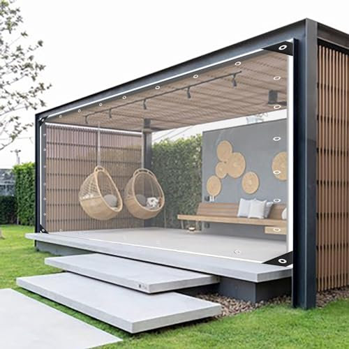 Tenda da giardino per esterni, isolata termicamente, in PVC, trasparente, dimensioni personalizzabili, copertura per pergola con pannelli in vinile