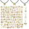 100 Stück Charms Anhänger Gold, zum Schmuck Basteln, Gemischte Anhänger Kette und Vintage Aesthetic, Armbänd Ohrringe Halskette