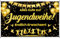 Jugendweihe Banner Deko, 180x110cm Alles Gute zur Jugendweihe Endlich Erwachsen Hänge Deko Junge Mädchen, Schwarzgold Banner mit Schnur für Erwachsene Partyfeiern