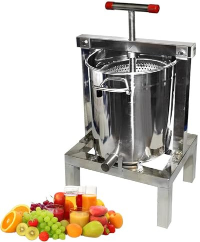 KJHYYPP Fruit Press 10L Grape Press for Wine Cider Making, 304 stainless steel beekeeping extraction equipment Vegetables Dehydration