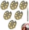 Fingertip Nail Art Palette Ring, Mini Manicure Palette Nail Pallet for Nail Art, Metal Nail Art Tools Makeup Palettes Finger Rings, Wearable Nail Art Polish Holder Paint Palette (6Pcs)