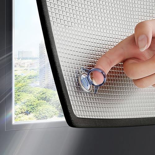 Generisch Wärmeisolierung Sonnenschutzfolie,Reflektierende Fensterfolie,Aluminisierte Isolierfolie,Uv-Schutz Fensterfolie,für Fenster Innen oder Außen,9mm Dicke(90x100 cm)