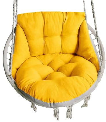 DLLDLGG Macrame Swing Chair Cushion Only, Rattan Wicker Hanging Hammock Chair Cushion, Soft Hanging Egg Chair Back Cushions Pads for Indoor Outdoor Garden Offices