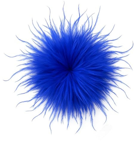 Baesics Feder Brosche Royalblau - Damen Fluffy Straußenfeder Anstecker Vintage Stil Hutaccessoire Braut Hochzeit Party Fasching Haarclip Fascinator für Blazer Kleid Jacke – Boho Blumen Design