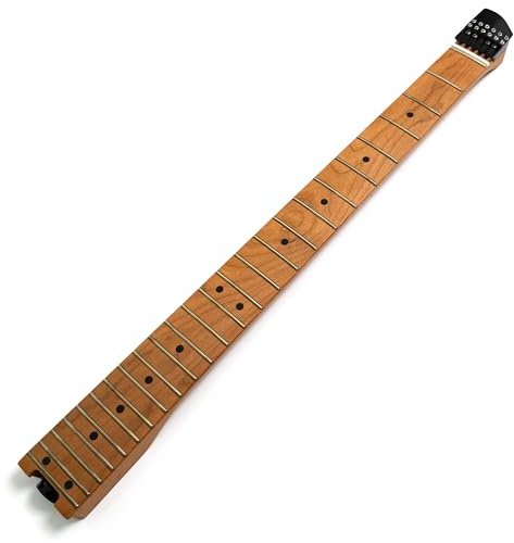 24 Bünde Headless Gitarre Gebratener Ahornhals Schwarz Metall Sicherungsmutter für Strandberg Kiesel Steinberger Style Gitarre