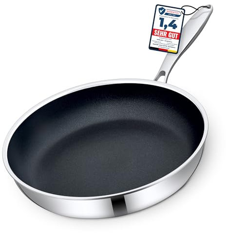 Morleos Keramikpfanne 32cm PFAS & PTFE Frei | Vollbeschichtet | 5-Schicht - 3mm -1,67 kg | Premium Bratpfanne für Induktion | Antihaft, Omelettpfanne Eierpfanne