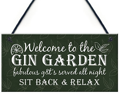 RED OCEAN Gin Signs Garden Shed Bar Pub Plaque Gin & Tonic Funny Alcohol Sign Party Friendship Gift