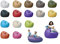 sunnypillow Pouf Poire 125cm diamètre avec 260 L Billes de polystyrène intérieure extérieur Fauteuil avec Rembourrage Perles EPS Violett