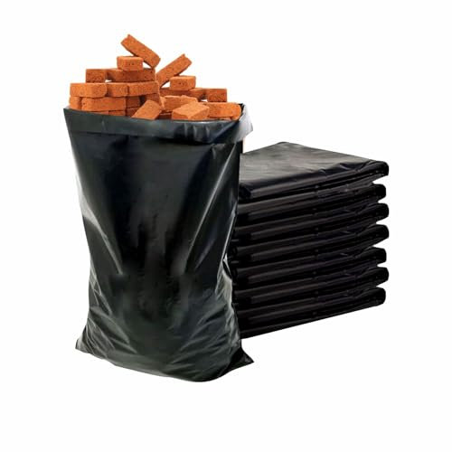 RelianceUK 25 Pack Extra Heavy Duty Black Rubble Bags – Builders Bags 30KG+ Load, 80L Capacity, 400 Gauge (100 Micron), 20 x 30 Rubble Sacks for Construction, Garden Waste & Household Cleanup