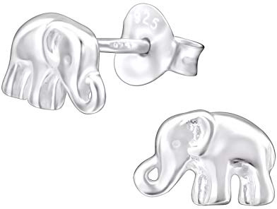 Laimons Kinder Mädchen-Ohrstecker Elefant 8 x5 mm Glanz aus Sterling Silber 925