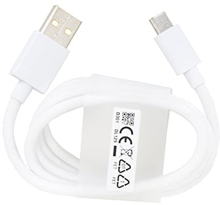 TPC Mobile Cable de datos y carga USB, compatible con Super Dart Charge 65W para Realme - Blanco.