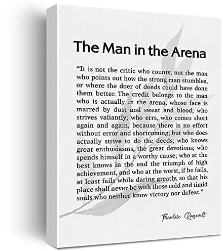 JerLoe Kunstdruck auf Leinwand, Motiv 'The Man in the Arena', Motiv 'Theodore Roosevelt', 30,5 x 38,1 cm