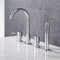 Robinet Baignoire Thermostatique 4 Trous Robinet de Bain Multifonction Mitigeur Robinet Douche Robinetterie de Baignoire avec Pommeau de Douchette Extractible,Chrome