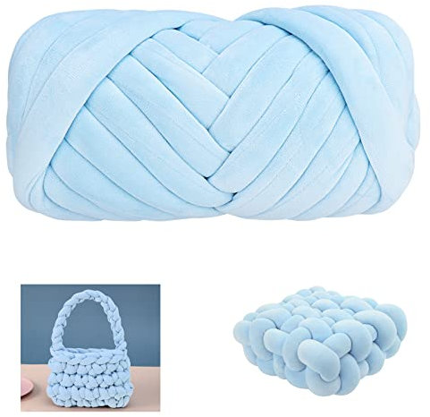 Moon Waves Grobes Garn für Armstricken, Häkelarbeiten, Decken, Haustierhaus (hellblau)