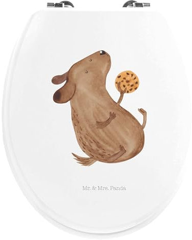 Mr. & Mrs. Panda Motiv WC Sitz Hund Keks - Geschenk, Hundeliebe, WC-Sitz, glücklich, Leckerli, Sprüche, Klodeckel, Hundesnacks, Toilette, Klobrille,