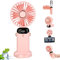 JOPHEK Mini Ventilateur, Ventilateur A Main Petit Ventilateur 5000mAh Ventilateur USB Ventilateur Portatif, avec Tablette D'aromathérapie et Cordon (Rose)