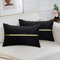 MAIXUN Kissenbezug 30x50 Schwarz Dekokissen Sofakissen Weich Couchkissen Kissenbezug Zierkissenbezug Kissenhüllen Versteckter Reißverschluss für Wohnzimmer Schlafzimmer 2er Set