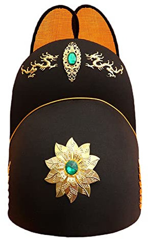 Ming Royal Guards Schwarze Gaze Flügel Krönung Kaiser Kopfschmuck Hut Flügel Mischbar mit fliegenden Fischen Han, Schwarz, Mittel