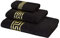 Belle Arti Premium Mäander Handtücher Duschtücher Gästetücher Flauschige Frottee Baumwolle (3er Set - 30x50 + 50x100 + 70x140 cm, schwarz)