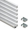 KHELSE LED Aluminum Profile,6-Pack 1m/3.3ft Recessed LED Strip Diffuser,Silver 45 Degree Oblique Illumination Hidden LED Under Cabinet Light, LED Channel with Milky White Cover, End Caps