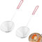 Hahhhha 2pcs Stainless Steel Wire Skimmer Spoon with Hook, Stainless Steel Non Stick Frying Spider Strainer,Kitchen Utensils Wire Strainer Pasta Strainer Spoon