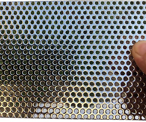 FengYoo Perforated Metal Sheets-304 Stainless Steel Perforated Plate -Perforated Stainless Steel Sheet-19Ga 0.12 Hole （About 3mm）200mmX100mm-Metal Mesh Sheet Screen-Screen Material