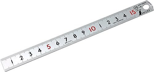 Shinwa 13131 Lineal aus Edelstahl 15 cm mit Pick-Up -Stahllineal Metalllineal Schreinerlineal - by FAMEX 12523