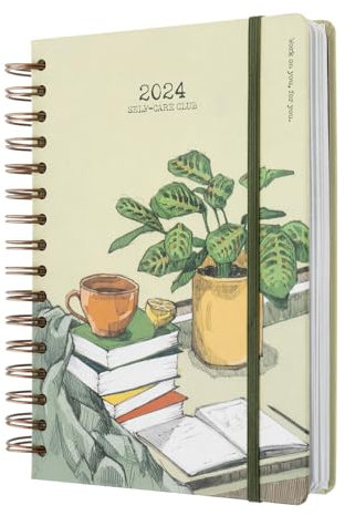Kokonote Kalender 2024 Buchkalender Self Care Club Terminplaner 2024 Planer A5 2024 Kalender A5 - Terminkalender 2024 14,8 x 21 cm - Jahreskalender 2024 Buch